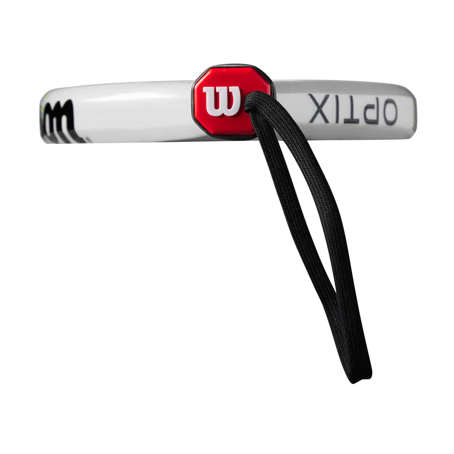 Wilson Optix V1 White Padel Racket which is available for sale at GSM Sports