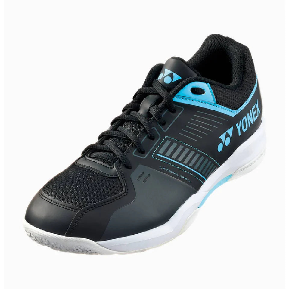 Yonex Power Cushion Strider Flow Black Blue Badminton Shoes which is available for sale at GSM Sports
