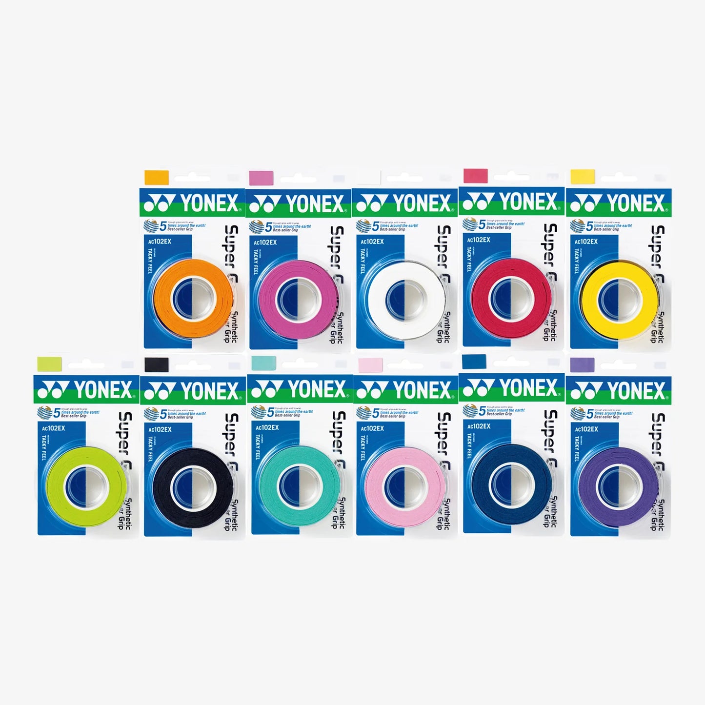 Yonex AC102EX-3 Super Grap Roll Racket Overgrip (3 Wraps) which is available for sale at GSM Sports