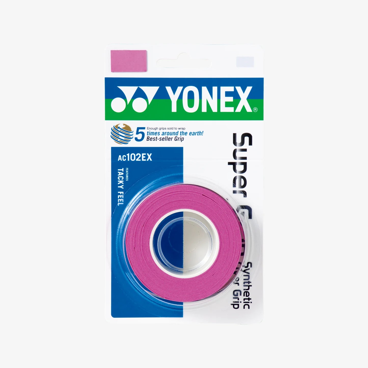 Yonex AC102EX-3 Super Grap Roll Racket Overgrip (3 Wraps) which is available for sale at GSM Sports