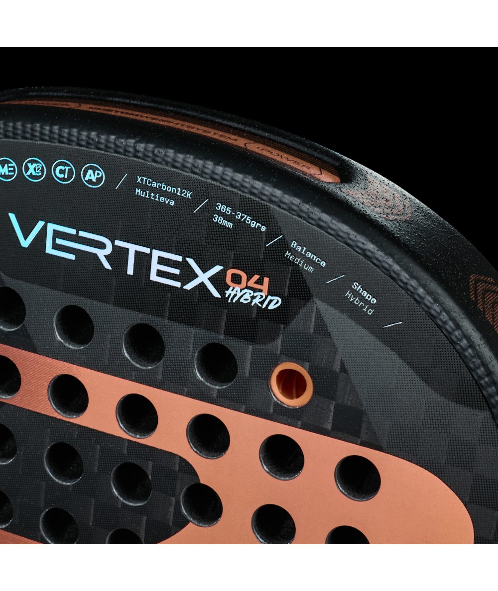 Bullpadel Vertex 04 Hybrid 2025 Padel Racket which is available for sale at GSM Sports