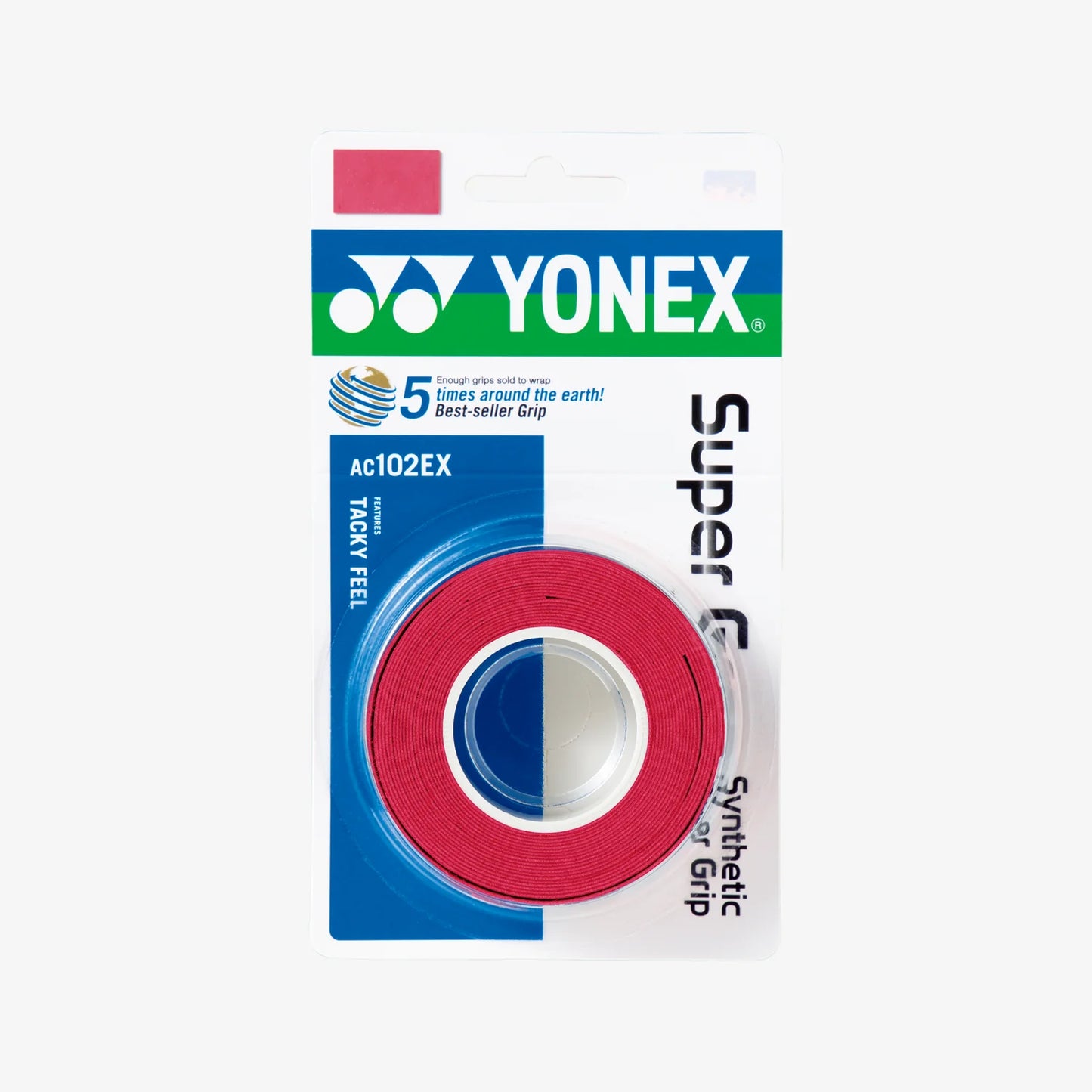 Yonex AC102EX-3 Super Grap Roll Racket Overgrip (3 Wraps) which is available for sale at GSM Sports