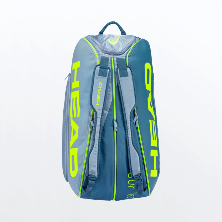 The Head Tour Team Extreme Monstercombi which holds 12 tennis rackets is available at GSM Sports in Grey & Neon