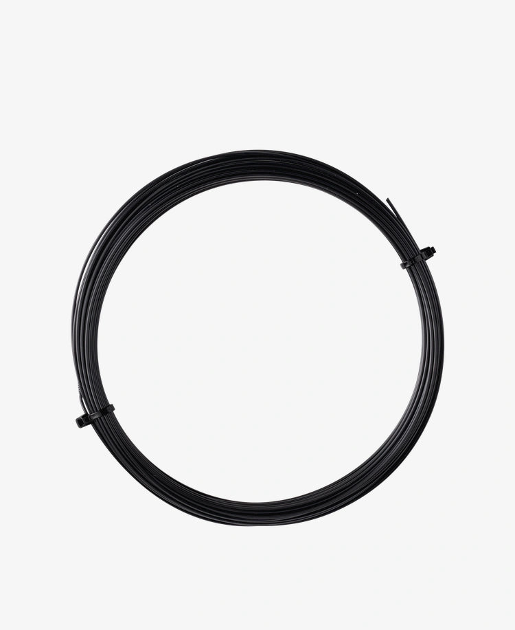 A set of Luxilon Savage 127 Tennis String in black available for sale at GSM Sports.