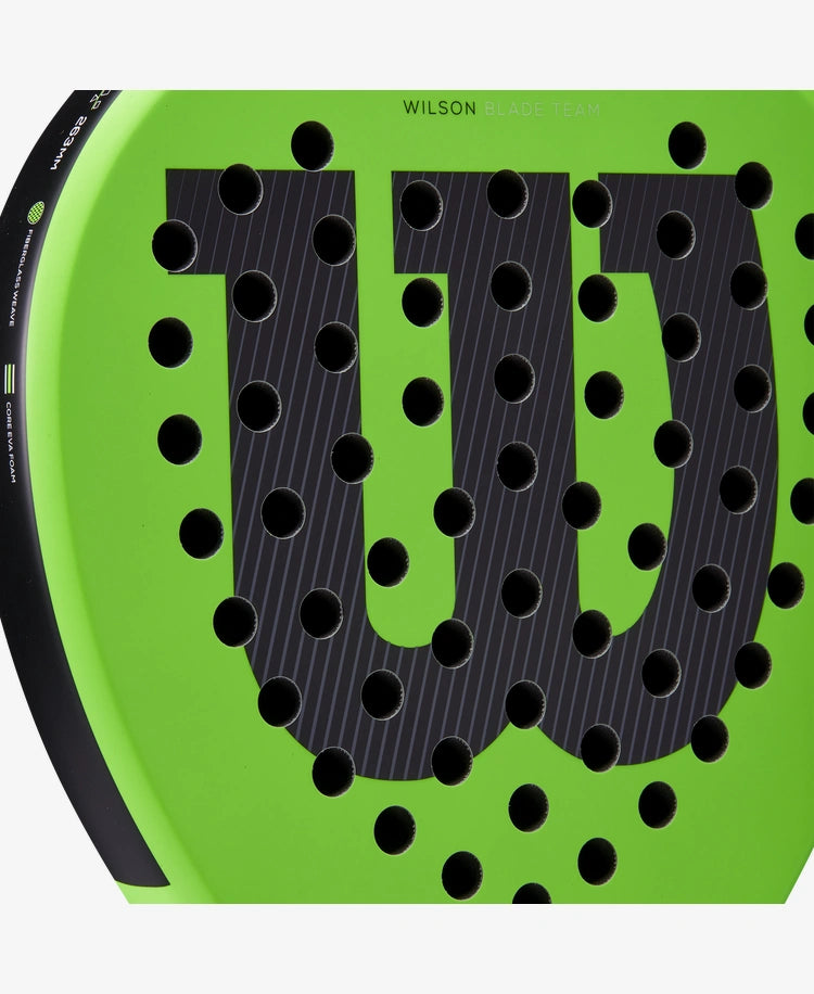 The Wilson Blade Team V2 Padel Racket in green which is available for sale at GSM Sports.