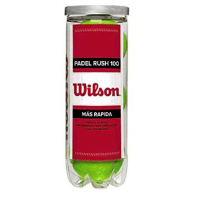 A Pack of 3 Wilson Rush 100 Padel Balls which are available for sale at GSM Sports.