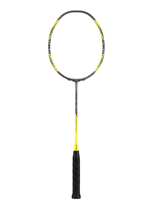 The Yonex Arcsaber 7 Pro Badminton Racket in yellow and grey which is available for sale at GSM Sports.