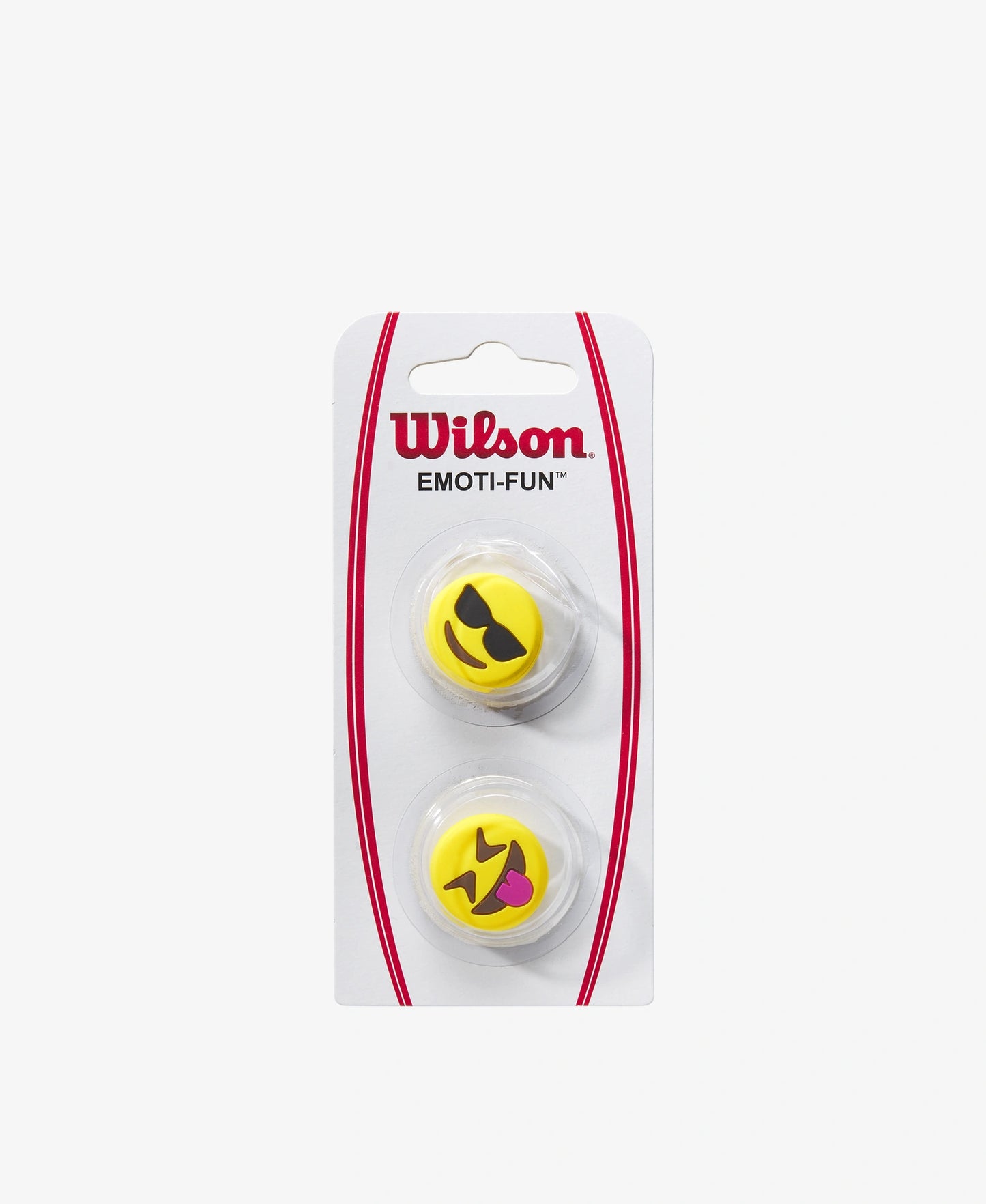 A 2 pack of Wilson Emoti-Fun Sunglasses/ Tongue Out Dampener available for sale at GSM Sports.