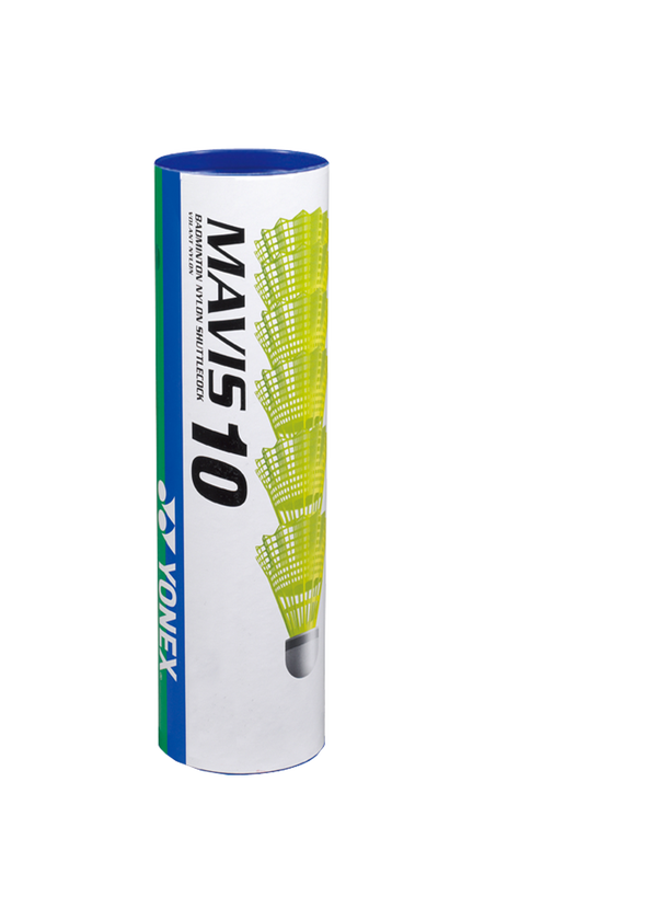 Yonex Mavis 10 Slow Pace Shuttlecocks in Yellow containing 6 Shuttlecocks for sale at GSM Sports