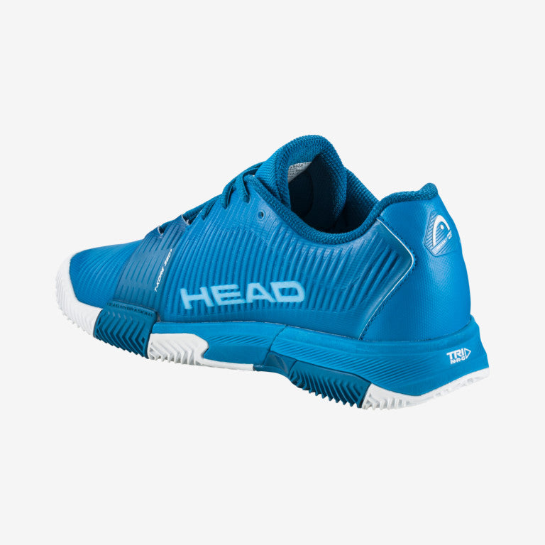 The Head Revolt Pro 4.0 Mens Clay & Padel Shoes in blue and white available for sale at GSM Sports