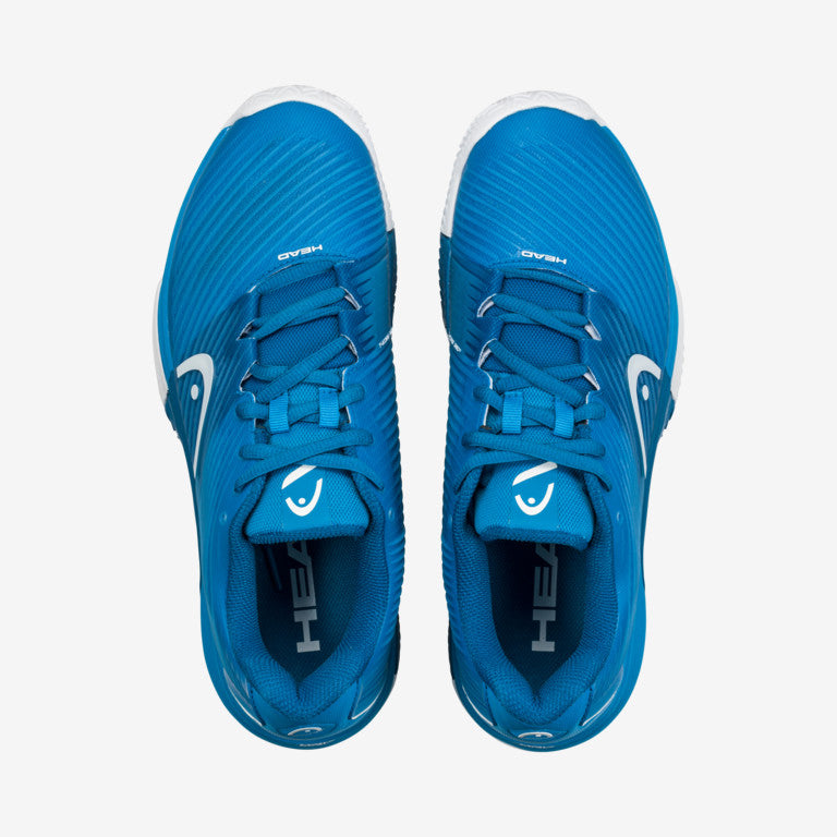 The Head Revolt Pro 4.0 Mens Clay & Padel Shoes in blue and white available for sale at GSM Sports