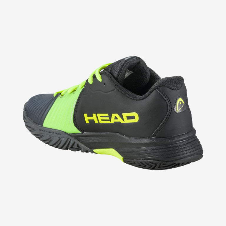 The Head Revolt Pro 4.0 Junior Tennis Shoes in black and green available for sale at GSM Sports