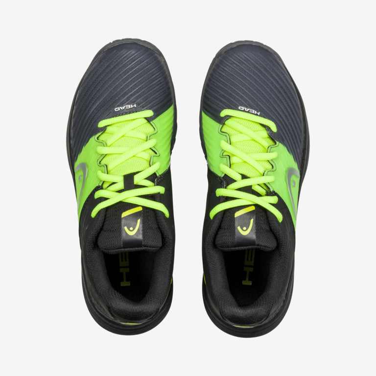 The Head Revolt Pro 4.0 Junior Tennis Shoes in black and green available for sale at GSM Sports