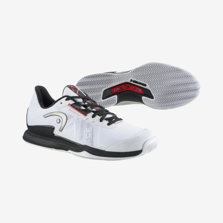 The Head Sprint Pro 3.5 Mens Clay & Padel Shoes in White/Black available for sale at GSM Sports
