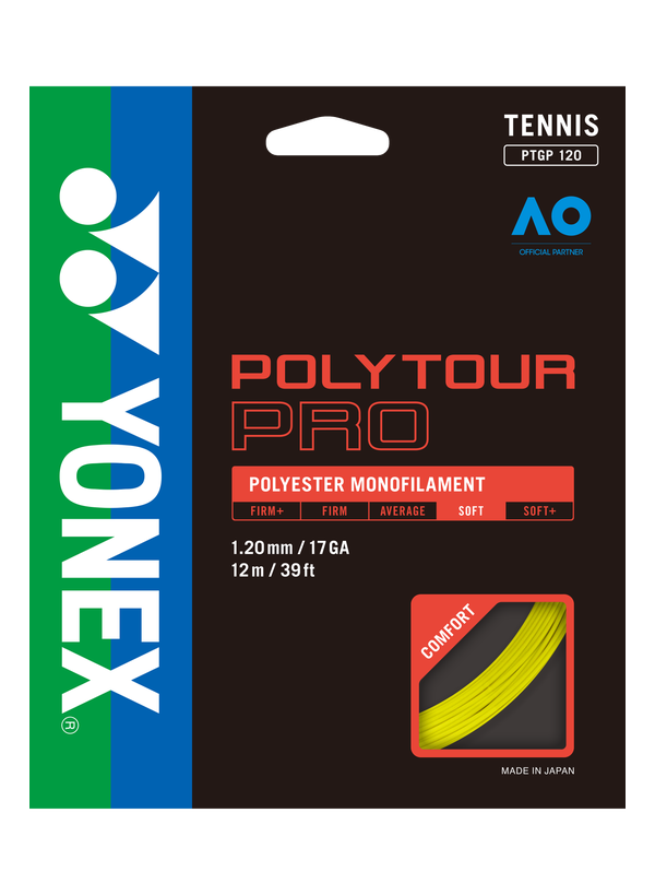 Yonex POLYTOUR PRO 120 Tennis String Set in Yellow for sale at GSM Sports