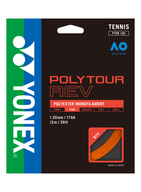 Yonex POLYTOUR REV 120 Tennis String Set in Red for sale at GSM Sports