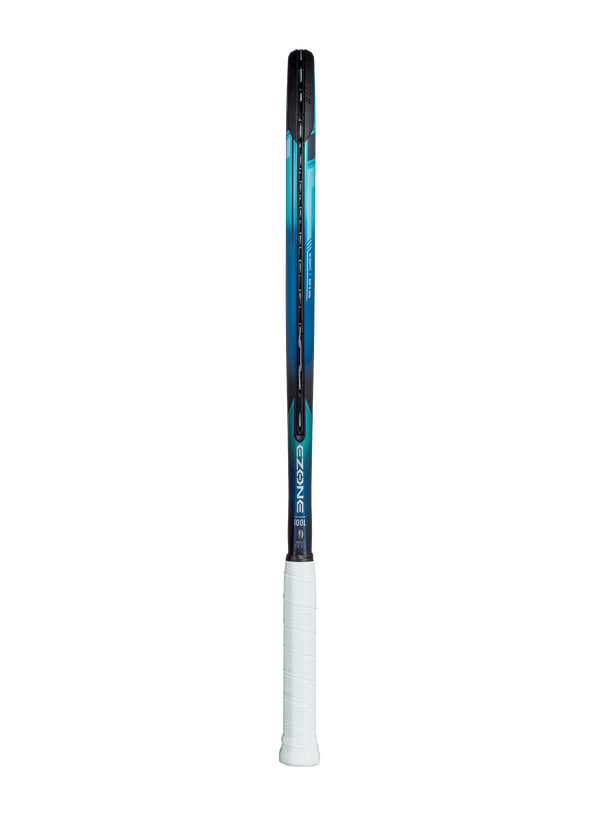 Yonex EZONE 100L Sky Blue Black Tennis Racket which is available for sale at GSM Sports