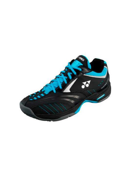 Yonex Mens SHT-Durable 2 Tennis Shoes - Black/Sky Blue  which is available for sale at GSM Sports