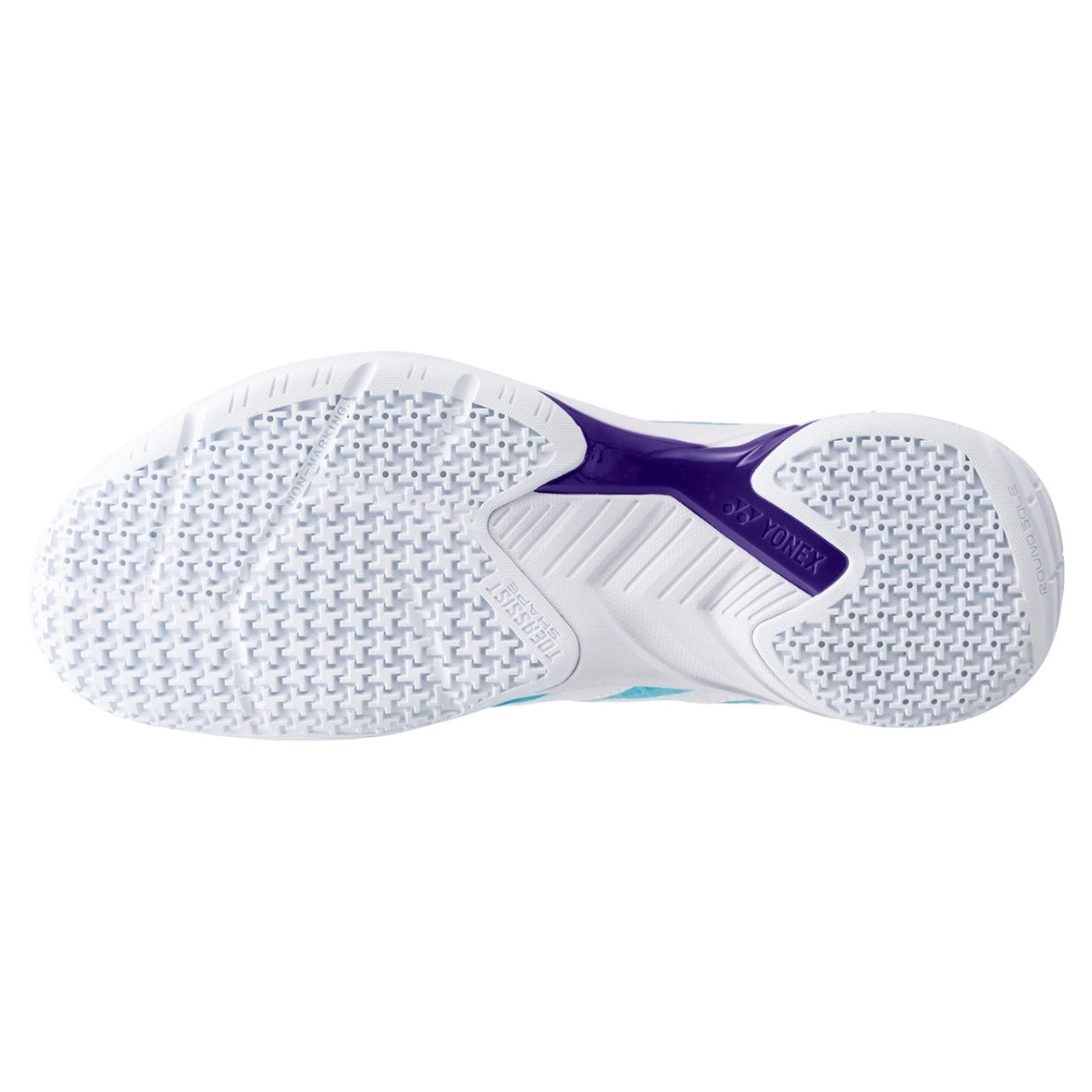 Yonex Power Cushion Cascade Accel Badminton Shoes - Saxe White which is available for sale at GSM Sports
