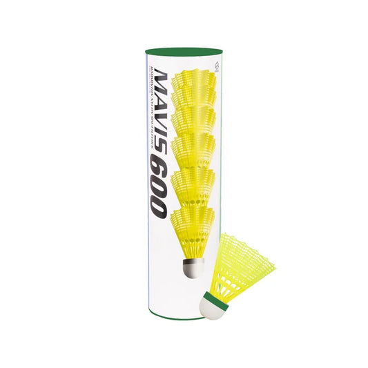 Yonex Mavis 60 Slow Paced Shuttlecock in Yellow Containing Pack of 6 Shuttlecocks for sale at GSM Sports