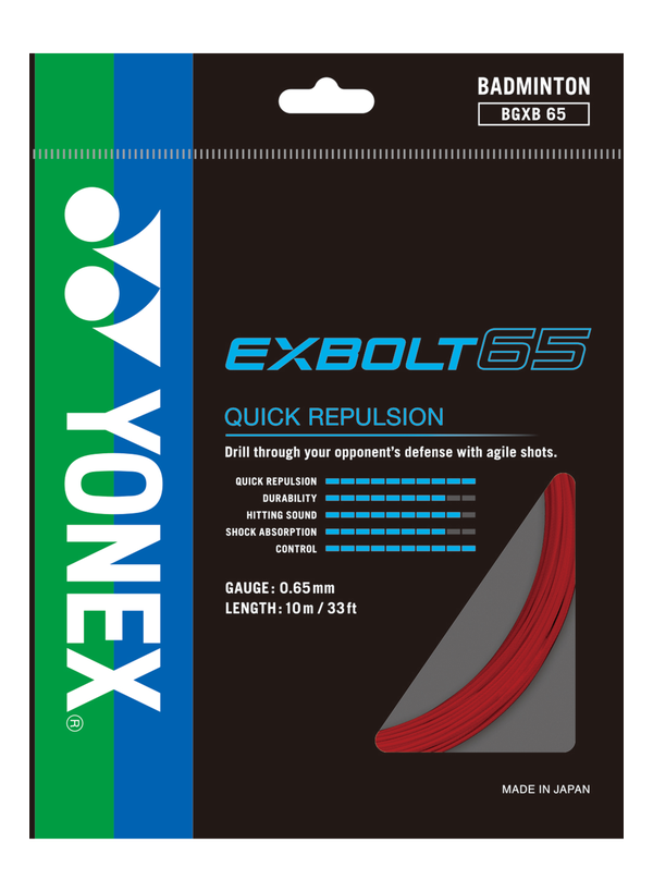 Yonex Exbolt 65 10m Badminton String which is available for sale at GSM Sports