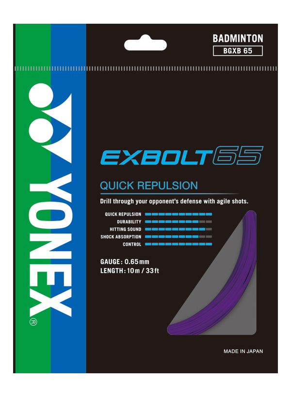 Yonex Exbolt 65 10m Badminton String which is available for sale at GSM Sports