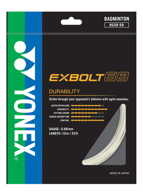 Yonex Exbolt 68 10m Badminton String which is available for sale at GSM Sports