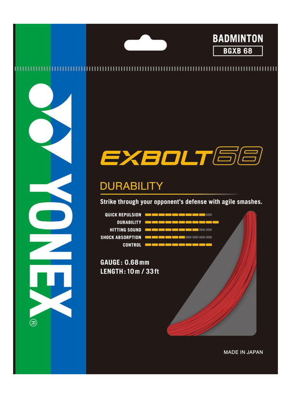Yonex Exbolt 68 10m Badminton String which is available for sale at GSM Sports
