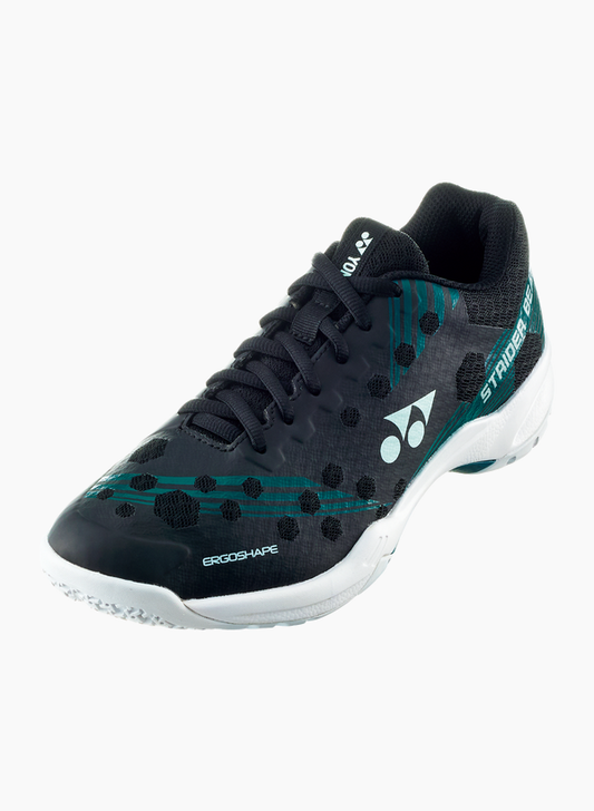 Yonex PPower Cushion Strider Beat Black White Badminton Shoes which is available for sale at GSM Sports