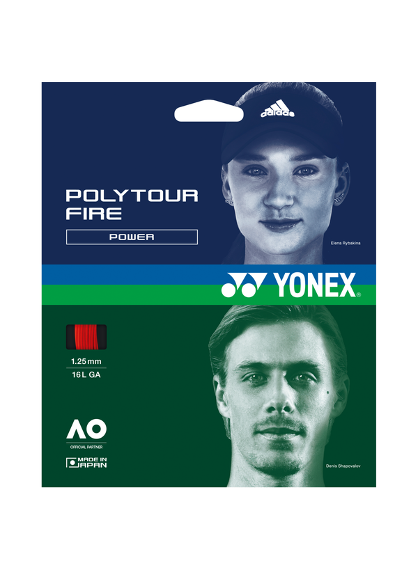 Yonex POLYTOUR FIRE 130 Tennis String- Set which is available for sale at GSM Sports 