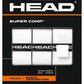 3 Pack of Head SuperComp Tennis Overgrips in white which is available for sale at GSM Sports