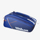 The Wilson Roland Garros Super Tour 15 Pack Racket Bag in blue available for sale at GSM Sports.    
