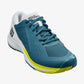 The Wilson Rush Pro Ace Clay Mens Tennis Shoe in blue coral, white and sulphur spring which are available for sale at GSM Sports.  