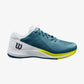 The Wilson Rush Pro Ace Clay Mens Tennis Shoe in blue coral, white and sulphur spring which are available for sale at GSM Sports.