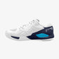 The Wilson Rush Pro Ace Mens Tennis Shoe in white, peacoat and vivid blue colour which are available for sale at GSM Sports.