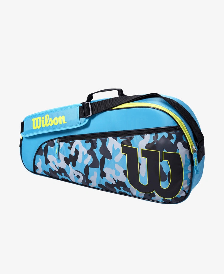 The Wilson Junior 3 Pack Racket Bag in Blue and Lime colour available for sale at GSM Sports.