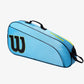 The Wilson Junior 3 Pack Racket Bag in Blue and Lime colour available for sale at GSM Sports.  