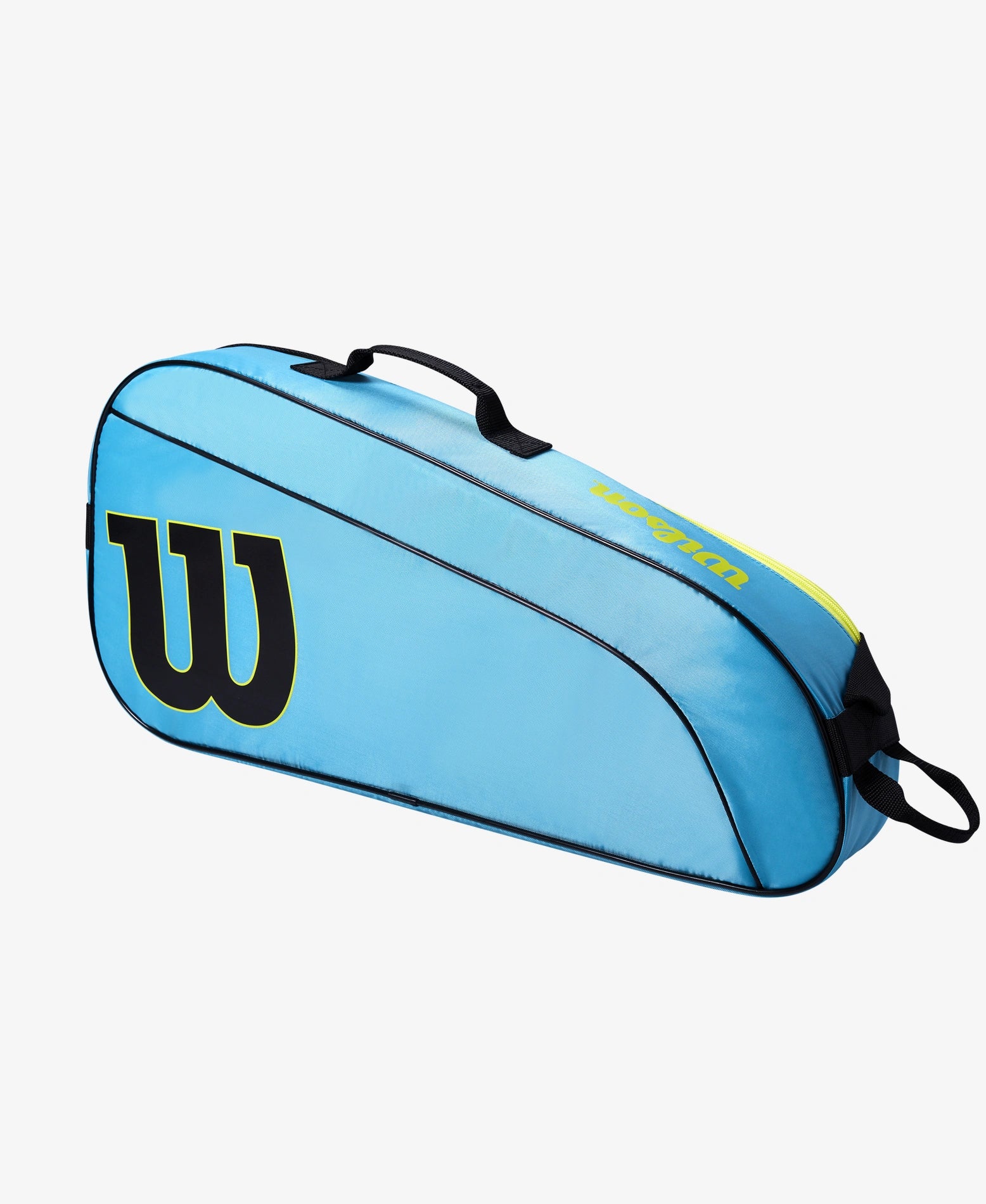 The Wilson Junior 3 Pack Racket Bag in Blue and Lime colour available for sale at GSM Sports.  