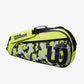The Wilson Junior 3 Pack Racket Bag in Lime and Black colour available for sale at GSM Sports.
