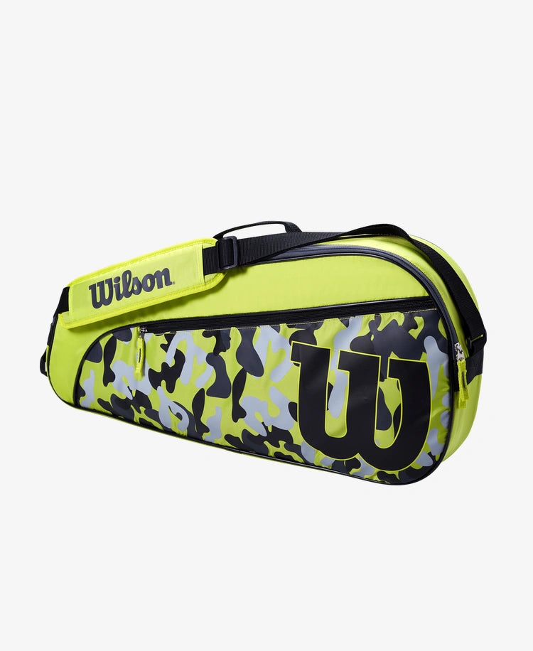 The Wilson Junior 3 Pack Racket Bag in Lime and Black colour available for sale at GSM Sports.