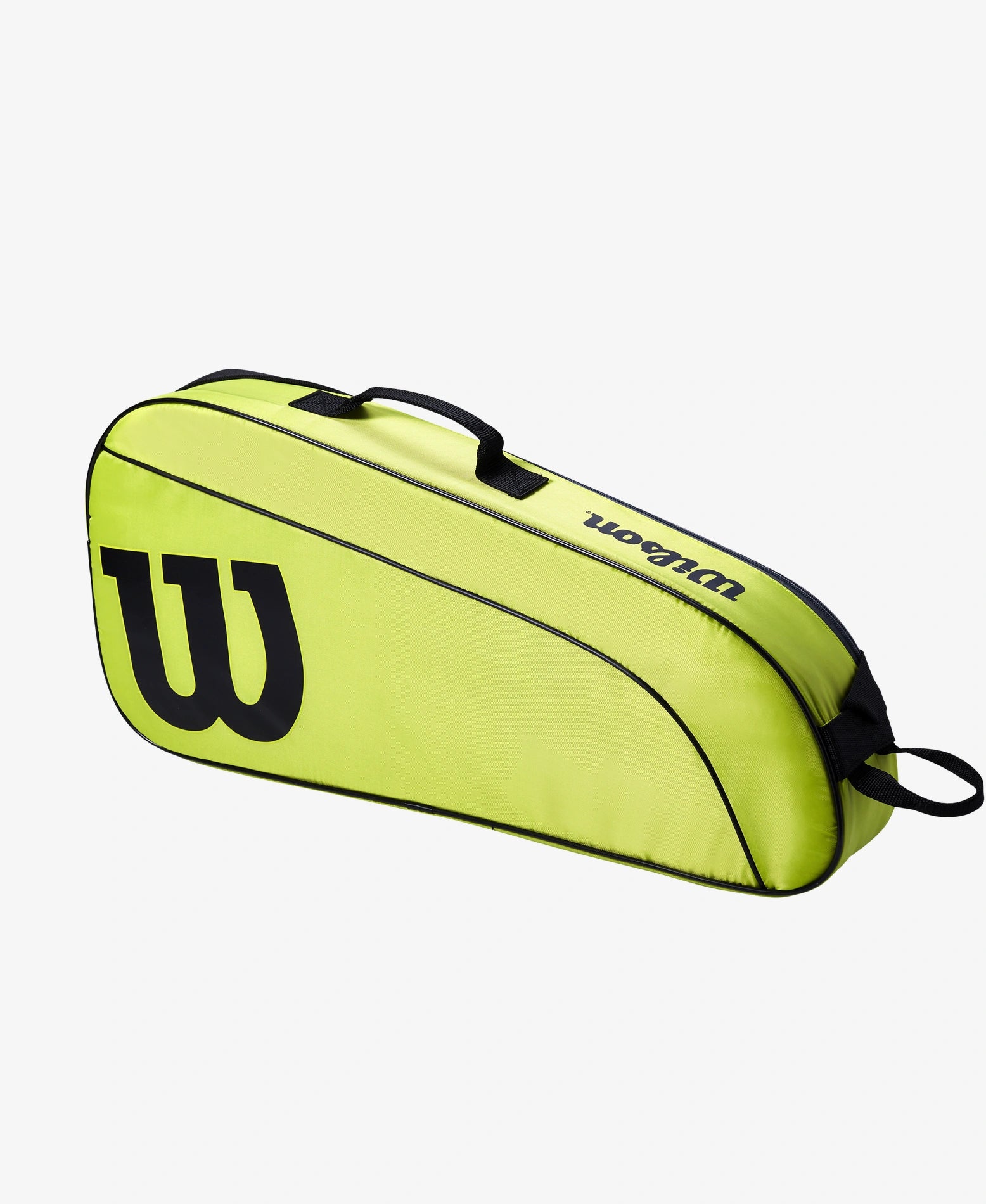 The Wilson Junior 3 Pack Racket Bag in Lime and Black  colour available for sale at GSM Sports.