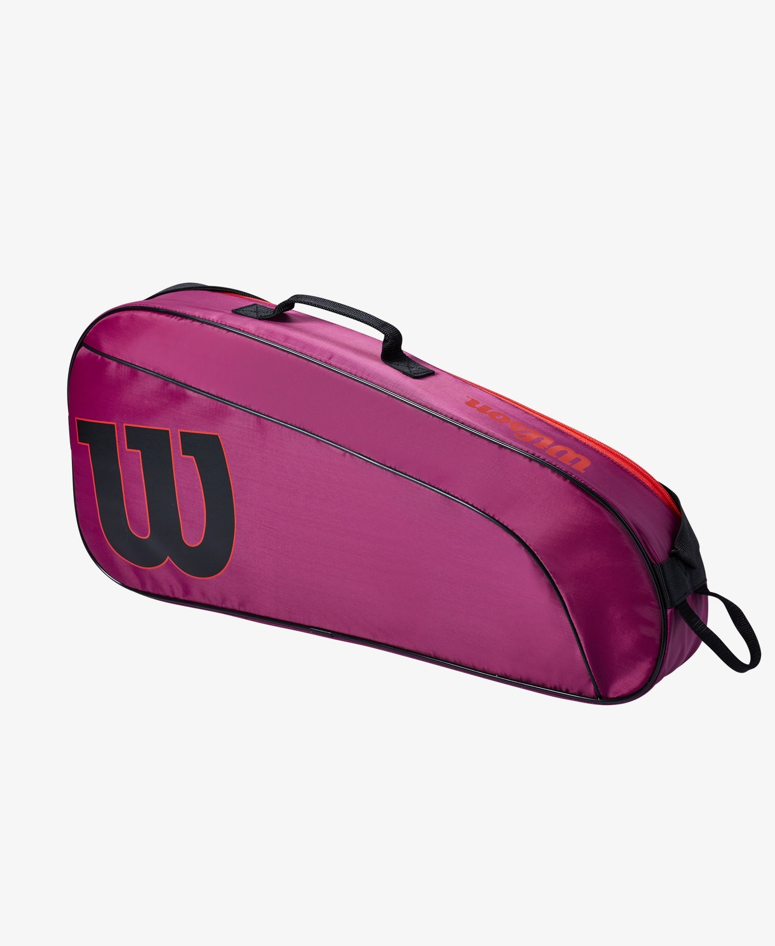The Wilson Junior 3 Pack Racket Bag in Purple and Red colour available for sale at GSM Sports.