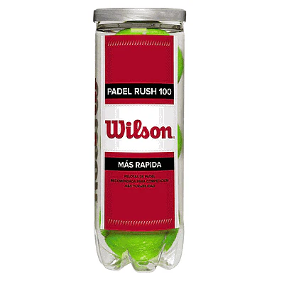 A Pack of 3 Wilson Rush 100 Padel Balls which are available for sale at GSM Sports.  