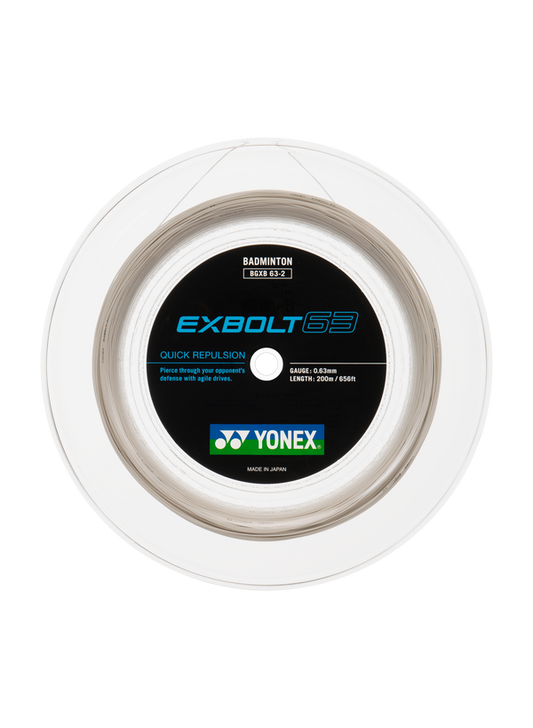 A real of Yonex Exbolt 63 Badminton String for sale at GSM Sports