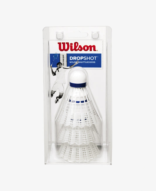 The Wilson Dropshot Shuttlecocks containing a pack of 3 shuttlecocks which are available for sale at GSM Sports.     