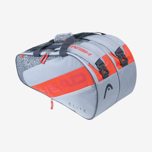 The Head Elite Padel Supercombi Padel bag in grey and orange available for sale at GSM Sports