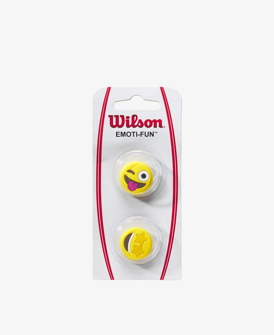 A pack of 2 of Wilson Emoti-Fun Winking Tongue Out/ Star Eyes Dampener available for sale at GSM Sports.     
