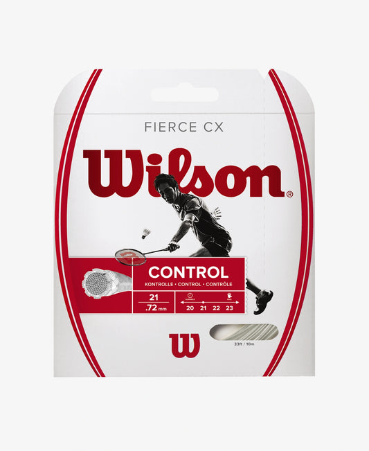 The Wilson Fierce CX Badminton String Set in white available for sale at GSM Sports.   