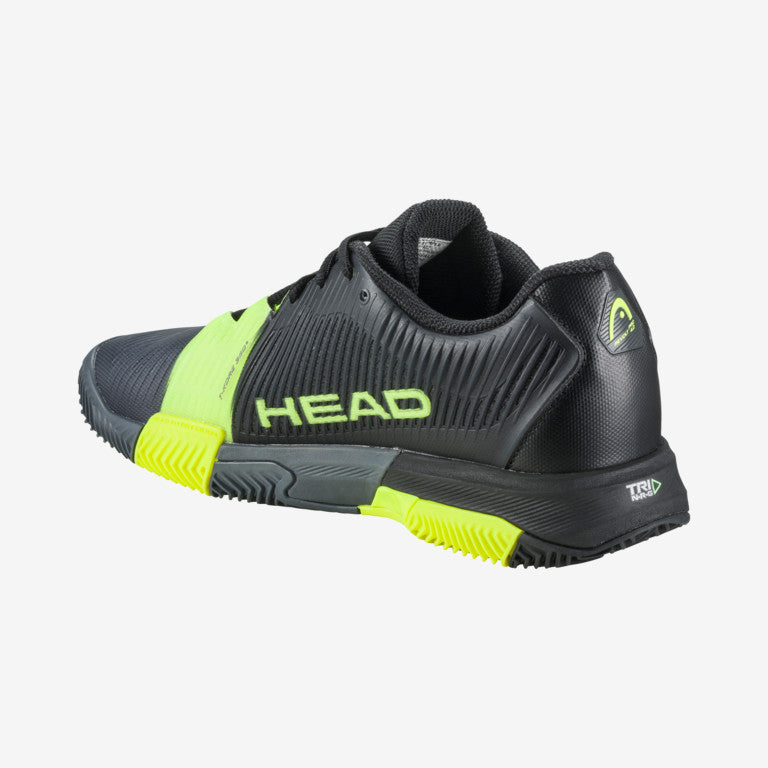 The Head Revolt Pro 4.0 Mens Clay & Padel Shoes in black and yellow available for sale at GSM Sports