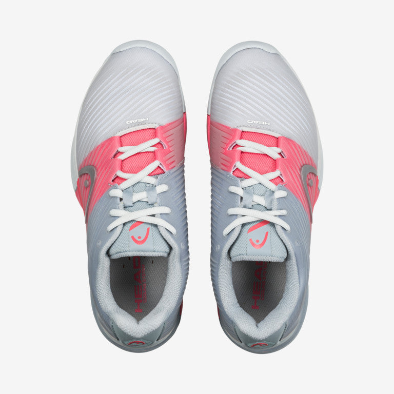 The Head Revolt Pro 4.0 Womens Tennis Shoes in grey and coral colour which are available for sale at GSM Sports.